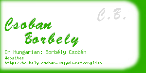 csoban borbely business card